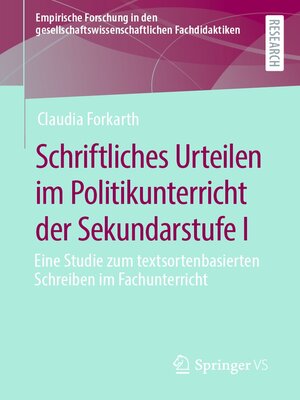 cover image of Schriftliches Urteilen im Politikunterricht der Sekundarstufe I